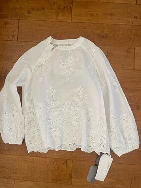 NWT cotton shirt top blouse cotton embroidery